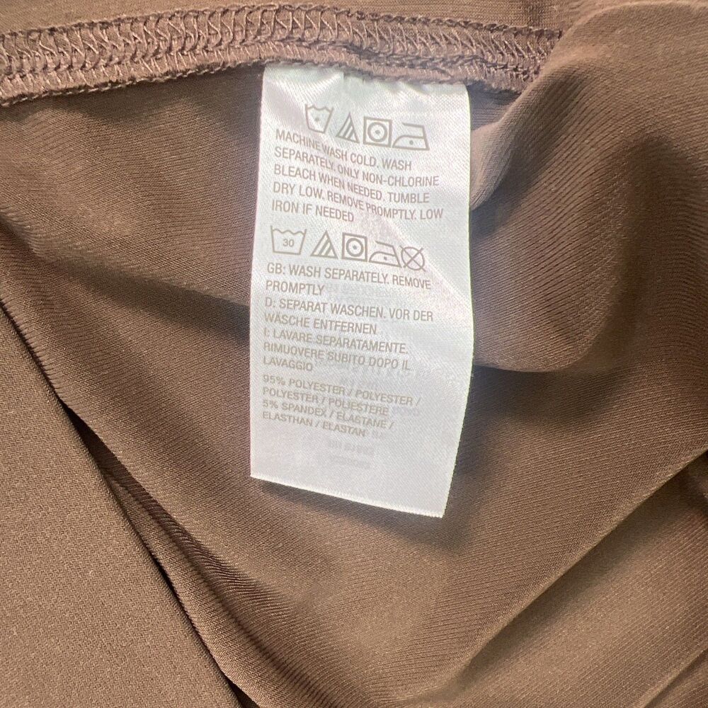 Susan Graver Essentials Liquid Knit Pants Large Brown Pull On Straight Leg - Picture 9 of 11
